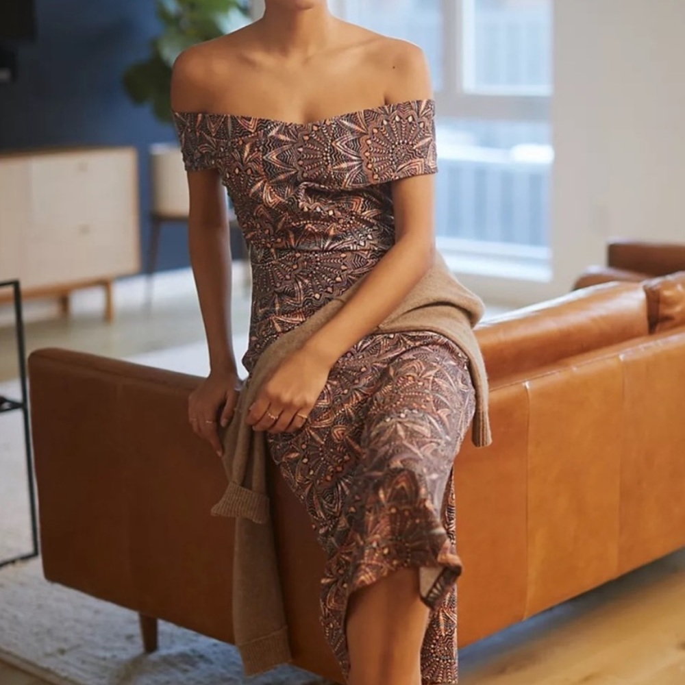 ANTHROPOLOGIE - TWIST MIDI DRESS - Size S